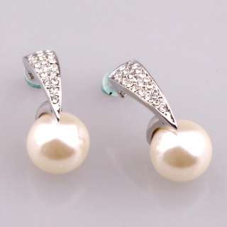 Big pearl white Gold GP earring Fashion jewelry JYE008  
