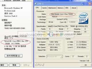 Intel Core2 DUO T9300 2.5G SLAYY SLAQG Socket P OEM CPU  