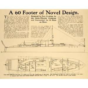  1913 Ad Atkin Wheeler Ship Diagram Long Island New York 