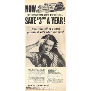   Toothpaste New Thrift Pak 1951 Original Advertisement 