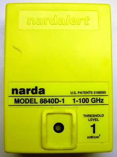 Narda 8840D 1 Personal RF Safety Monitor 1 100GHz Radiation Protection 