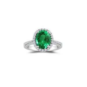  0.21 Cts Diamond & 0.34 Cts of 6x4 mm AAA Oval Emerald 