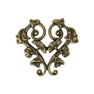  Kabela Design 30mm Antique Brass Vined Heart Link