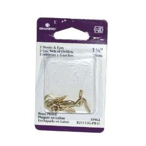  Brainerd 1 1/2 Brass Hook & Eye Latch 2pk 31964