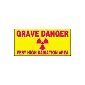 GRAVE DANGER VERY HIGH RADIATION AREA (W/GRAPHIC) Sign   4 x 8