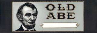 OLD ABE Vintage Cigar Outer Label Lincoln  