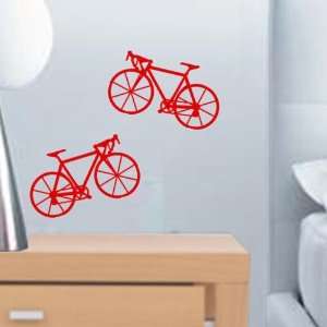  Red 10 Road and Track Bike Bicycle Fun 2 Pack Wall Decals 