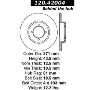  Centric Front Right Power Slot Slotted Brake Rotor 126 