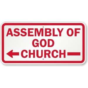  Assembly of God Church (Left Arrow) Diamond Grade Sign, 24 