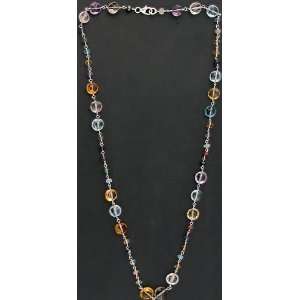 Faceted Gemstone necklace Chain (Rose Quartz, Apatite, Tourmaline 