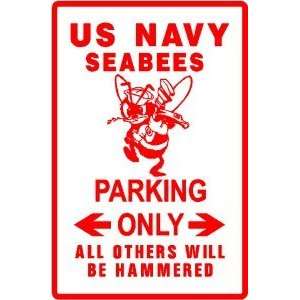  SEABEE PARKING navy military engineer sign