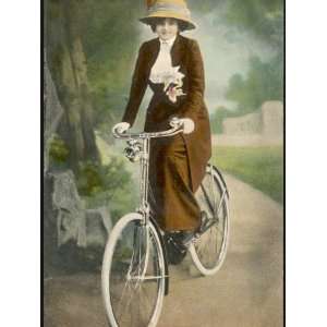  Popular Actress Gertie Millar Photographed on a Bicycle in 