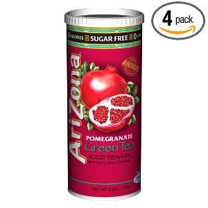 AriZona Sugar Free Pomegranate Green Tea Iced Tea Mix, 2.3 Ounce Tubs 