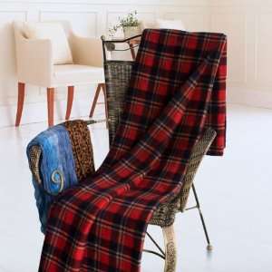 Scotch Plaids   Festive Red] Soft Coral Fleece Throw Blanket (71 by 