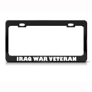 Iraq War Veteran Metal license plate frame Tag Holder