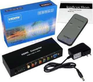 VGA or Component Video (YPbPr) signal to standard HDMI Converter 
