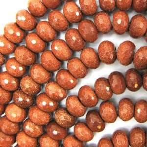  7x12mm faceted goldstone rondelle beads 8 strand 25 pcs 
