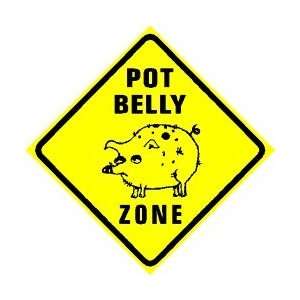 POTBELLY PIG ZONE pet hog novelty joke sign 