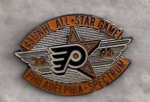 NHL ALL STAR GAME PHILADELPHIA 1992 PIN  