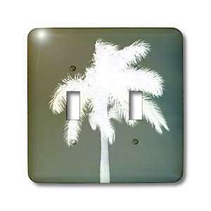 Florene Abstract Landscape   White Palm On Aqua   Light Switch Covers 