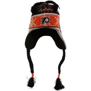 NHL Old Time Hockey Philadelphia Flyers Black Orange Aero Tassel Knit 