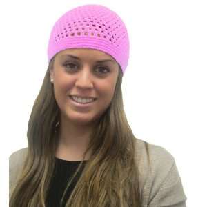  Pink Womens Woven Beanie Kufi Hat