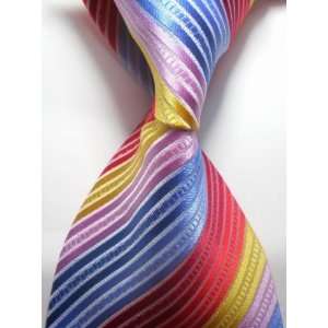    Clourful Stripe Silk Classic Woven Man Tie Necktie 