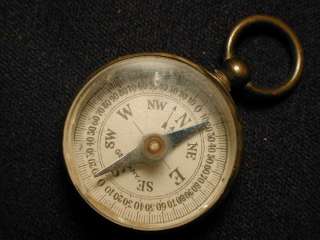 Vintage Antique Brass Pocket Compass WW2 Military France Germany Japan 
