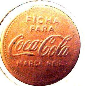 SOUVENIR COCA COLA TOKEN FICHA PARA MARCA REG 7803C  