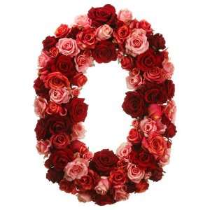  20 Rose Oval Shape Wreath Bugundy Pink