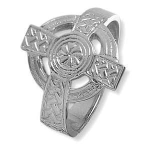  arge Sterling Silver Celtic Cross Ring   7.5 Jewelry