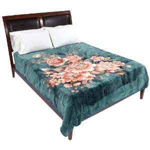   Green Backg By Brookwood Home&trade Green Floral Blanket Everything