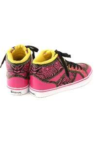SWEET punk shoes, Vegan Draven brand, Bright Pink & Yellow rockin 