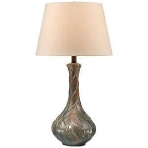    28H Matte Green Teardrop Ceramic Table Lamp