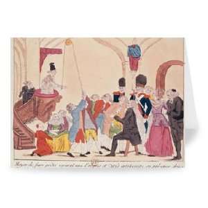 Caricature of the way to make aristocratic   Greeting Card (Pack of 