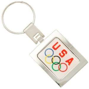  Olympics USA Olympic Team Domed Premium Key Ring Sports 