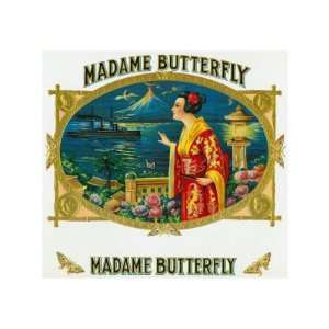 Madame Butterfly Brand Cigar Outer Box Label Premium Poster Print 
