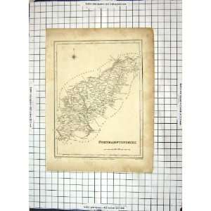  Antique Map Northamptonshire England Thrapstone Stamford 