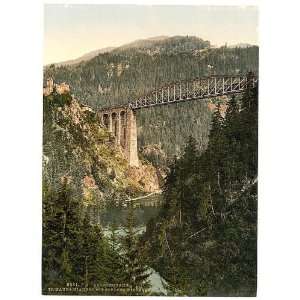  Photochrom Reprint of Arlberg Railway, Trisanna Viaduct 