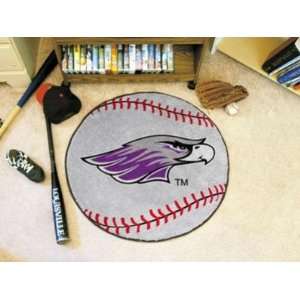 Wisconsin UW Whitewater Warhawks Baseball Shaped Area Rug Welcome/Door 