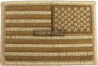 Desert Tan USA Military American REVERSED Flag Patch (Item #18888)