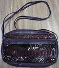 Vintage VARON Leather Snakeskin Purple Purse Clutch