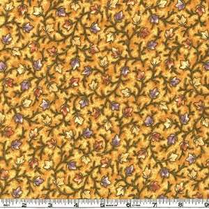  45 Wide Nancys Harvest Flannel Leaves Golden Fabric By 