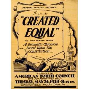  CREATED EQUAL CONSTITUTION AMERICAN US USA VINTAGE POSTER 