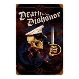  Death Before Dishonor Vintage Metal Sign Marine