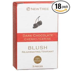 NEWTREE Blush 73% Cocoa, Cherry (3 Piece), 0.95 Ounce Mini Boxes (Pack 