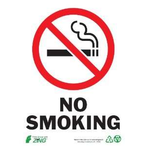 Zing Eco Safety Sign, NO SMOKING with Picto, 7 Width x 10 Length 
