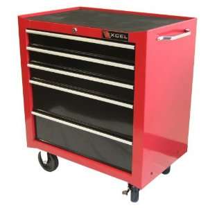 Excel 5 Ball Bearing Drawers Tool Cabinet Color   Red