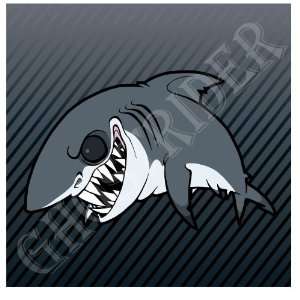  Grey Shark Hunter Fish Boat Jetbike Car Trucks Sticker 