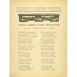   Wild Oats Poem Sexism Racism   Original Print Article